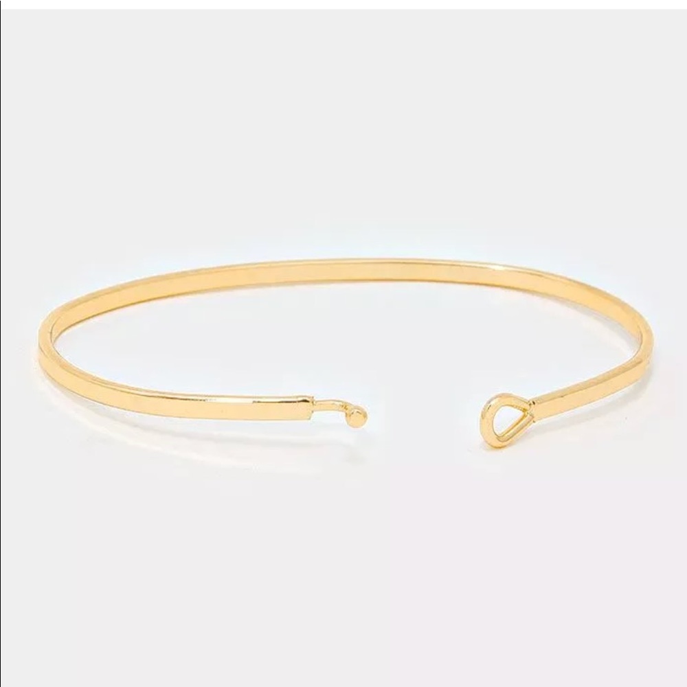 Gold "I love who I am" Dainty Cuff Bracelet - Picture 2 of 2
